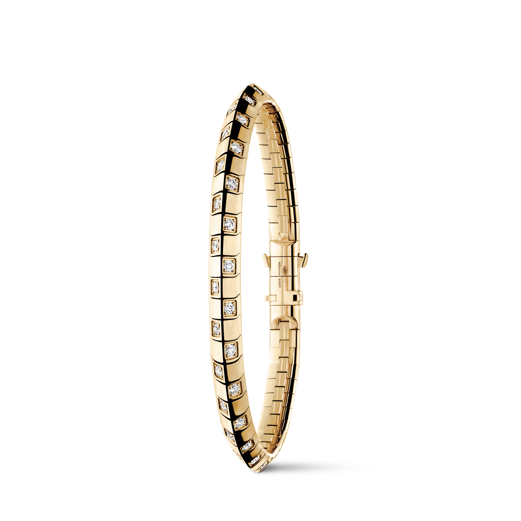 Le Damier de Louis Vuitton Medium Bracelet, Yellow Gold and